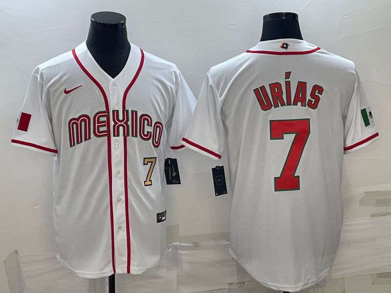 Men 2023 World Cub Mexico #7 Urias White Nike MLB Jersey15->more jerseys->MLB Jersey